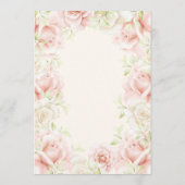ピンクのフワッとした花のエレガントでロマンチックな結婚式 招待状 (裏面)
