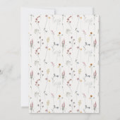 ピンクのフワフワワイルドフラワーの水彩画の卒業証書 招待状 (裏面)