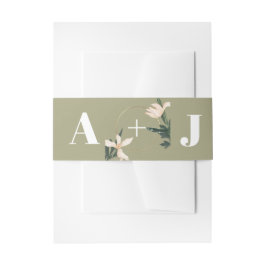 ピンクのフワフワ花柄 サークル セーブ・ザ・デート カード 招待状ベリーバンド