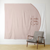 ピンクのフワフワ誕生日カスタムアーチ写真背景 タペストリー (インサイチュ(横))