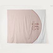 ピンクのフワフワ誕生日カスタムアーチ写真背景 タペストリー (正面(横))