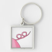ピンクのブタの尾 キーホルダー (正面)