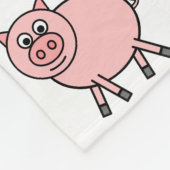 ピンクのブタの漫画 フリースブランケット (角)