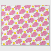 ピンクのブタの誕生日 ラッピングペーパー (フラット)