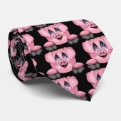 ピンクのブタの首のタイかタイベルト ネクタイ (ロール)