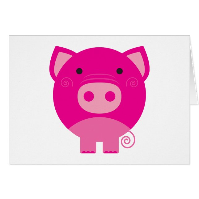 ピンクのブタのTシャツおよびギフト (正面横)