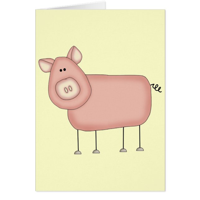 ピンクのブタのTシャツおよびギフト (正面)