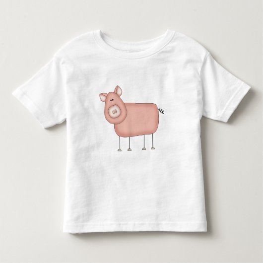 ピンクのブタのTシャツおよびギフト トドラーTシャツ (正面)