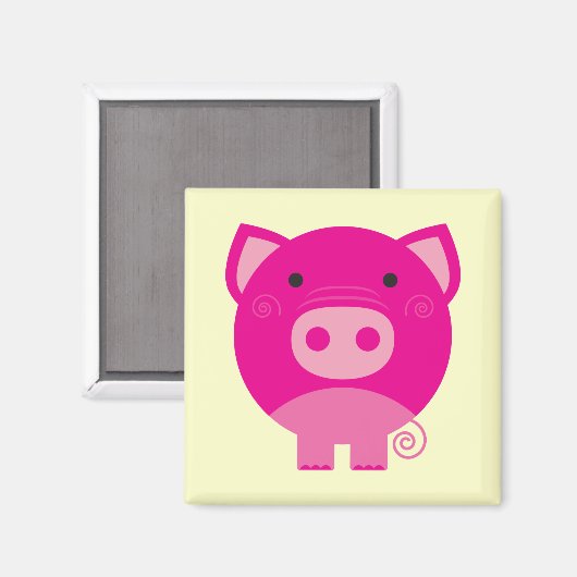 ピンクのブタのTシャツおよびギフト マグネット (正面/裏面)