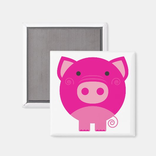 ピンクのブタのTシャツおよびギフト マグネット (正面/裏面)