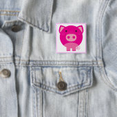 ピンクのブタのTシャツおよびギフト 缶バッジ (インサイチュ)
