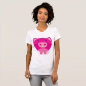 ピンクのブタのTシャツおよびギフト Tシャツ (正面フル)