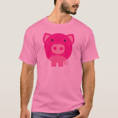 ピンクのブタのTシャツおよびギフト Tシャツ (正面)