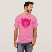 ピンクのブタのTシャツおよびギフト Tシャツ (正面フル)