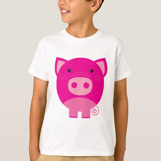 ピンクのブタのTシャツおよびギフト Tシャツ (正面)