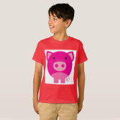 ピンクのブタのTシャツおよびギフト Tシャツ (正面フル)