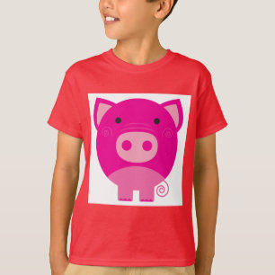 ピンクのブタのTシャツおよびギフト Tシャツ