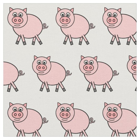 ピンクのブタ ファブリック (クローズアップ)