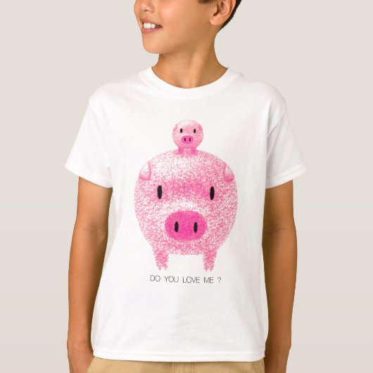 ピンクのブタ Tシャツ (正面)