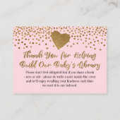 ピンクのブックリクエストの挿入カードの金ゴールドハート エンクロージャーカード (裏面)