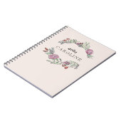 ピンクのブッシェルとペックパーソナライズされたノート ノートブック (左側)