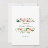 ピンクのブッシュの花 ブライダルシャワーのゲーム カード (裏面)