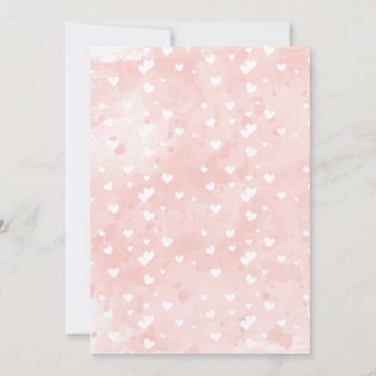 ピンクのブッシュウォーターカラーピオニー Save The Date 結婚式 セーブザデート (裏面)