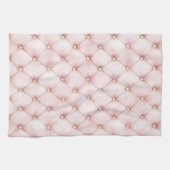 ピンクのブッシュゴールドタフトのブライズシャワー キッチンタオル (横)