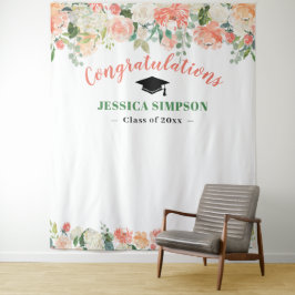 ピンクのブッシュローズ 花の卒業写真 背景 タペストリー