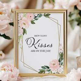 ピンクのブッシュ フラワー ジオメトリック キス いくつ サイン