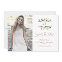 ピンクのブッシュ フローラル ローズゴールド フォト ブライダル シャワー