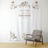 ピンクのブッシュ フローラル ローズ ゴールド ブライダル シャワー プロップ タペストリー (インサイチュ)