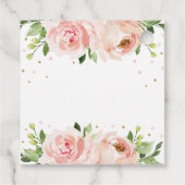 ピンクのブッシュ フローラル ローズ ベビーシャワー サンクス フェイバータグ (裏面)