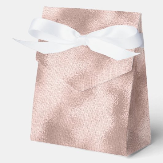 ピンクのブッシュ ローズゴールドのウェディングシャワー 結婚式 フェイバーボックス (正面)