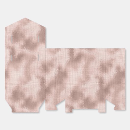 ピンクのブッシュ ローズゴールドのウェディングシャワー 結婚式 フェイバーボックス (見開き)