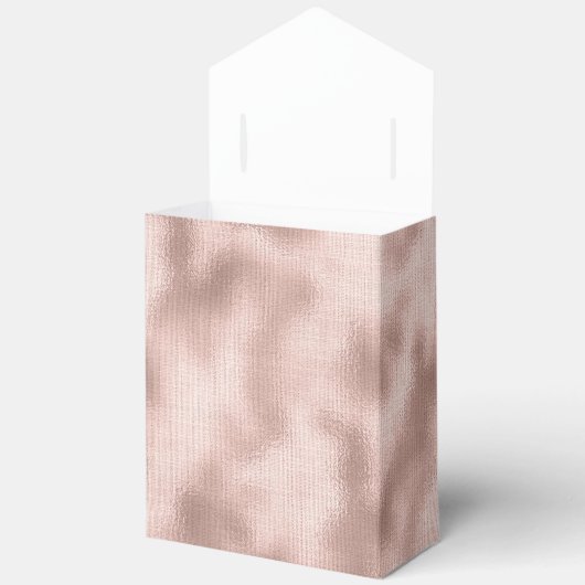 ピンクのブッシュ ローズゴールドのウェディングシャワー 結婚式 フェイバーボックス (見開き)