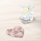 ピンクのブッシュ ローズゴールドの結婚前お披露目パーティー ペーパーコースター (インサイチュ)