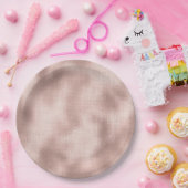 ピンクのブッシュ ローズゴールド バースデー ペーパープレート (パーティー)