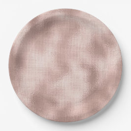 ピンクのブッシュ ローズゴールド バースデー ペーパープレート