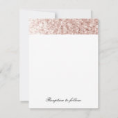 ピンクのブッシュ 偽のグリッター 結婚式招待状 招待状 (裏面)
