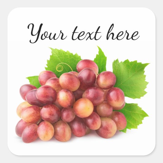ピンクのブドウ スクエアシール (正面)