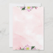 ピンクのブライダルシャワーの招待に犬のバラ 招待状 (裏面)