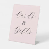 ピンクのブライダルシャワーカードギフト 台座サイン (正面)