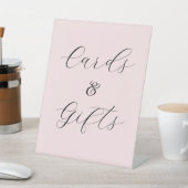 ピンクのブライダルシャワーカードギフト 台座サイン (インサイチュ)