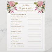 ピンクのブライダルシャワーゲームゲストを見つける誰 (正面)