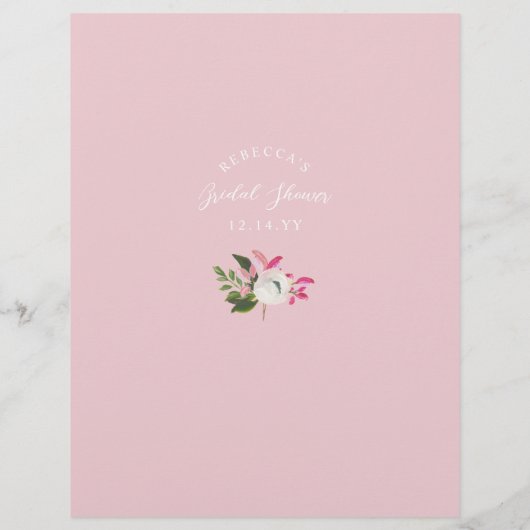 ピンクのブライダルシャワーゲームゲストを見つける誰 (裏面)