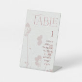 ピンクのブライダルシャワーシーティングチャート台座サイン 台座サイン (正面)