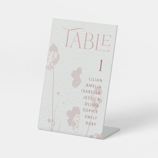 ピンクのブライダルシャワーシーティングチャート台座サイン 台座サイン (正面)