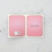 ピンクのブライダルシャワーティーパーティー感謝カード サンキューカード (内部)