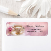 ピンクのブライダルシャワーティー | 送り先住所ラベル ラベル (インサイチュ)